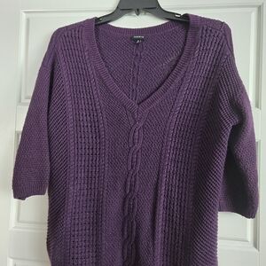 Purple V-Neck Sweater